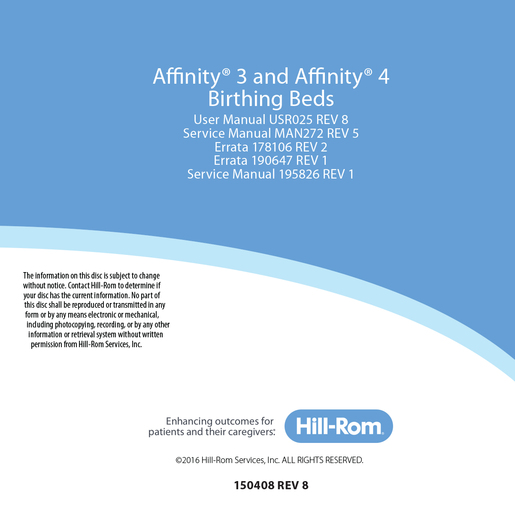 Service/User Manual, CD, Affinity 3 & 4 Service/User Manual, CD, Affinity 3 & 4